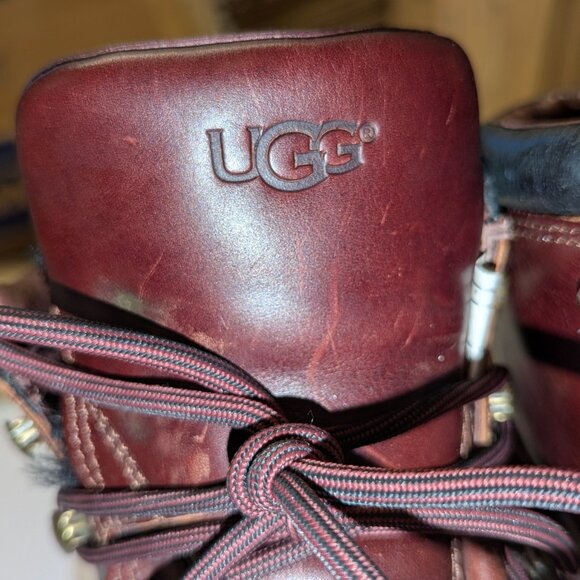 UGG Men\'s Burgundy Leather Lace-Up Boots main image 12